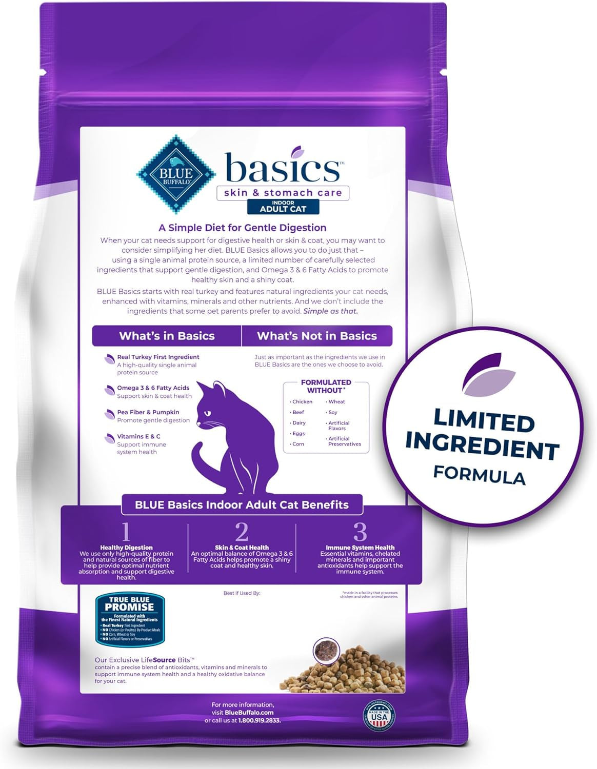 Basics Turkey Grain-Free Dry Cat Food, 11 Lb