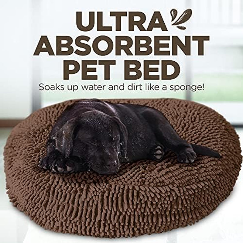 Soggy Doggy Super Snoozer round Dog Bed, Dark Chocolate, XL 42"X42"X7"