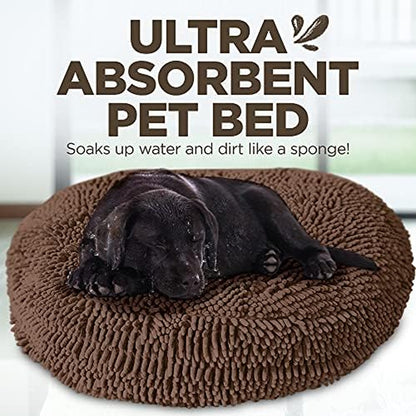 Soggy Doggy Super Snoozer round Dog Bed, Dark Chocolate, XL 42"X42"X7"