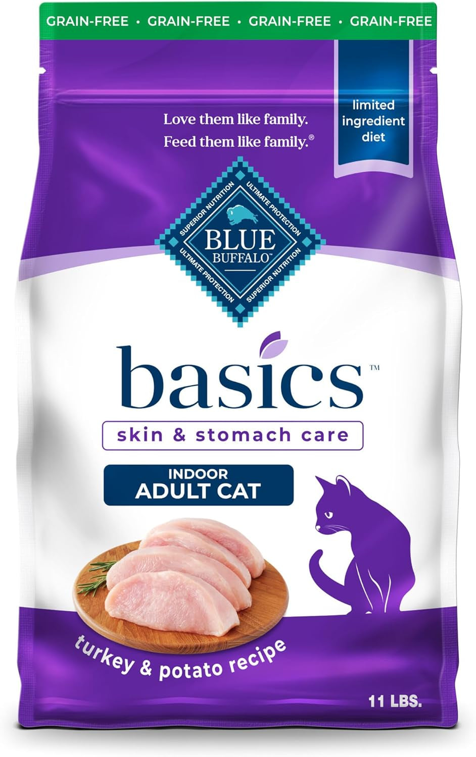 Basics Turkey Grain-Free Dry Cat Food, 11 Lb