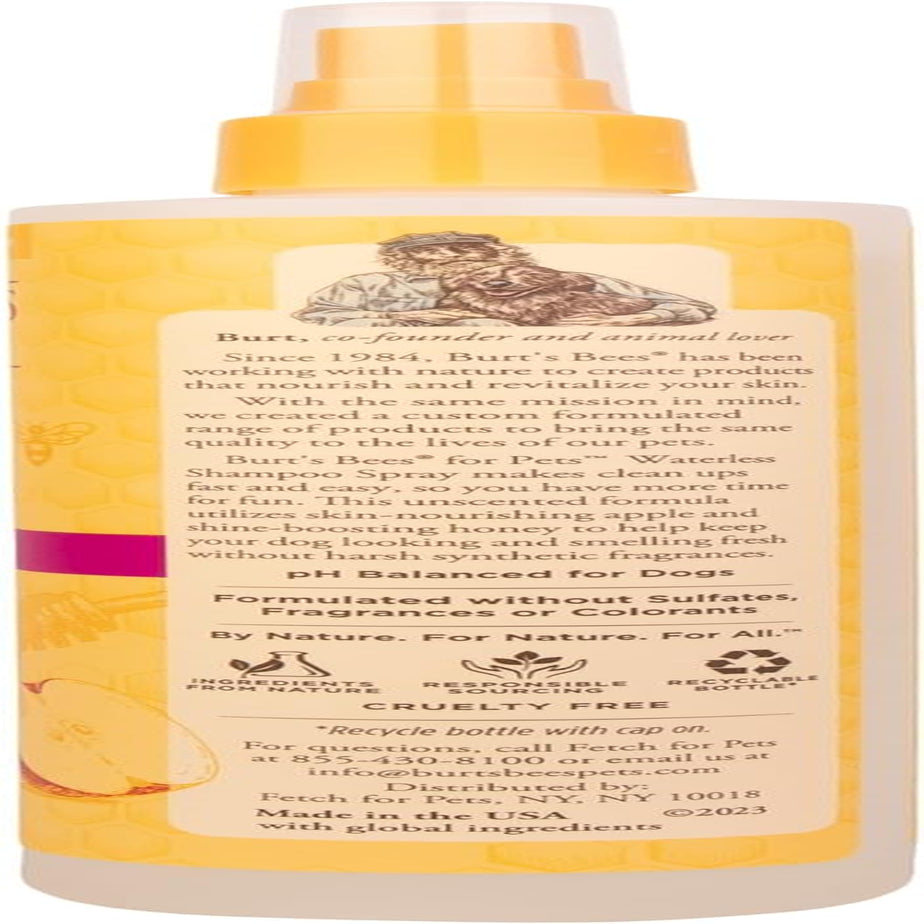 Burts Bees for Pets Waterless Shampoo Spray, with Apple & Honey, 10 Fl Oz