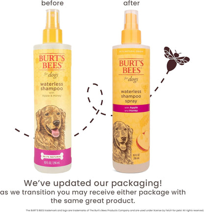 Burts Bees for Pets Waterless Shampoo Spray, with Apple & Honey, 10 Fl Oz