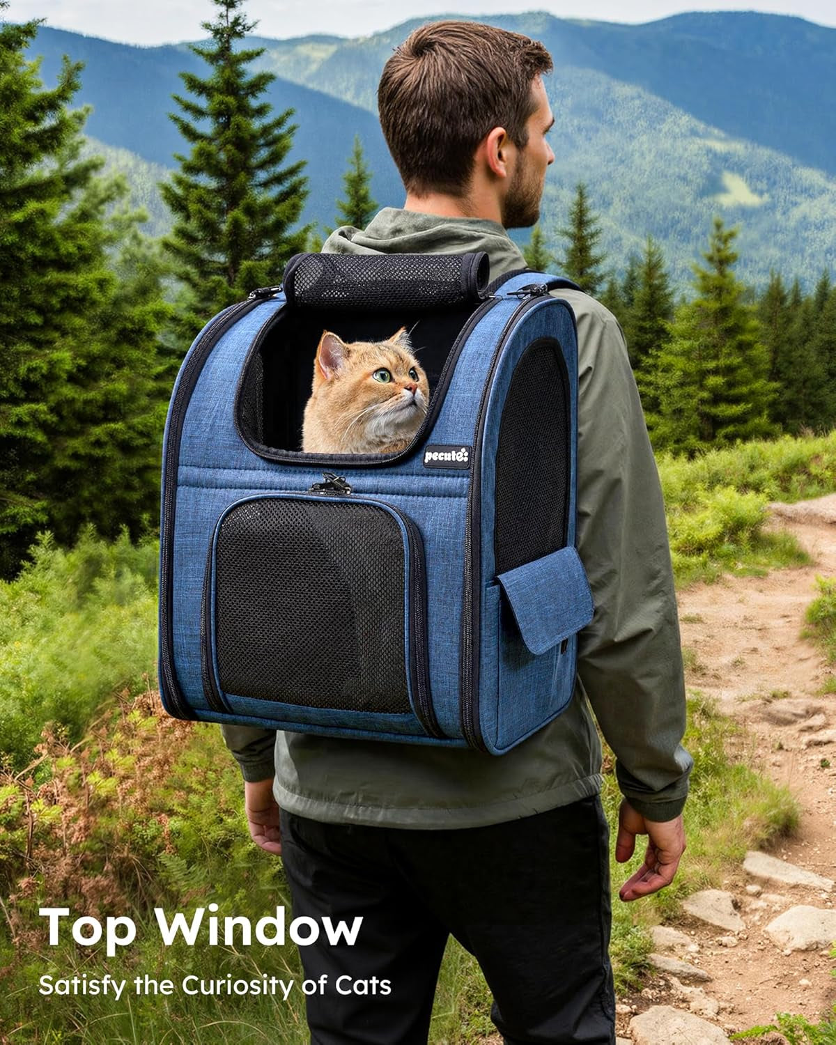 Cat Carrier Backpack Expandable, Cat Backpack with Breathable Window