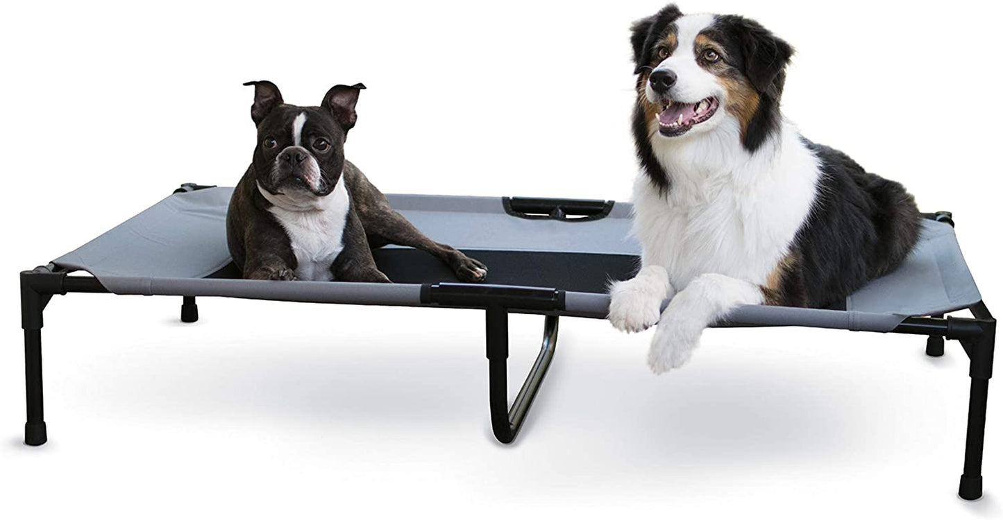 K&H Outdoor Elevated Dog Bed - Ultimate Cooling Raised Bed for Large Breeds, Gray, XL 50" x 32"