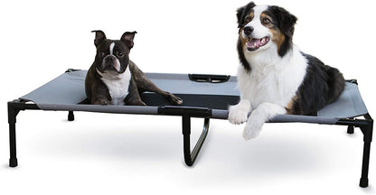 K&H Outdoor Elevated Dog Bed - Ultimate Cooling Raised Bed for Large Breeds, Gray, XL 50" x 32"
