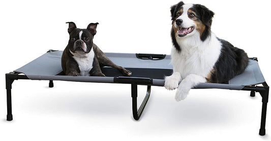 K&H Outdoor Elevated Dog Bed - Ultimate Cooling Raised Bed for Large Breeds, Gray, XL 50" x 32"