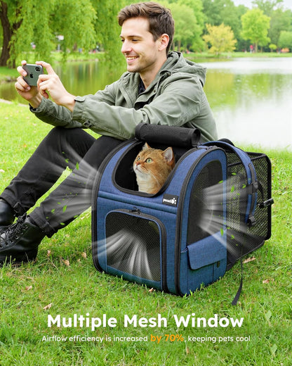 Cat Carrier Backpack Expandable, Cat Backpack with Breathable Window